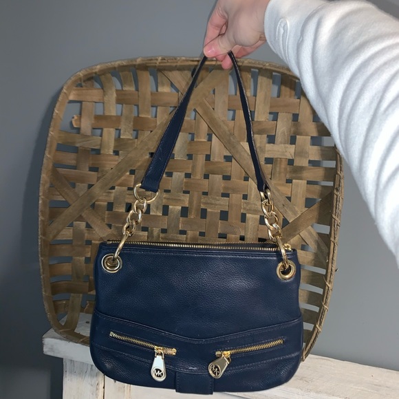 Navy Michael Khors Purse - Picture 1 of 8